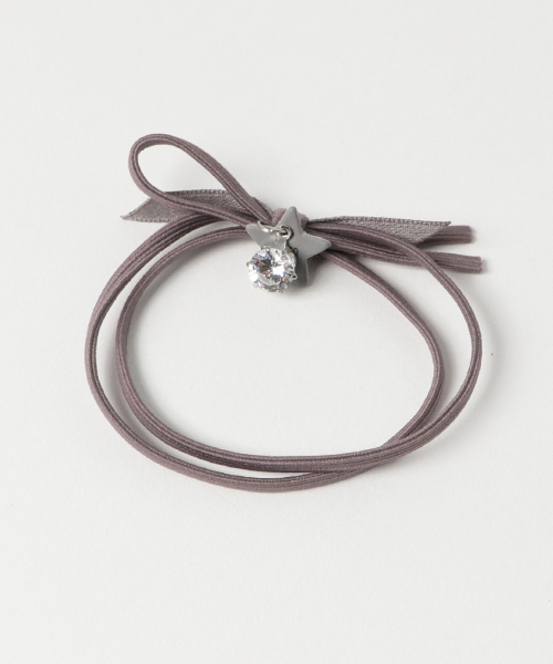 Fun & Daily（ファンアンドデイリー）の「F&D : スターメッセージヘアゴム（ヘアゴム・レディース・ワインレッド/ブラック/ベージュ/ネイビー/グレー/ピンク/ブルー/グリーン・FREE）」の3枚目の写真