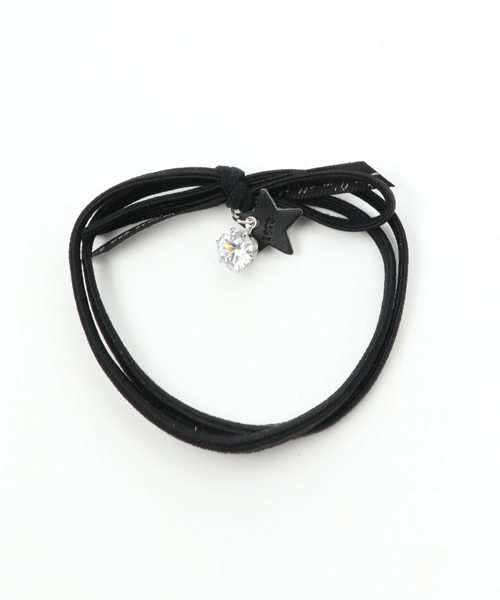 Fun & Daily（ファンアンドデイリー）の「F&D : スターメッセージヘアゴム（ヘアゴム・レディース・ワインレッド/ブラック/ベージュ/ネイビー/グレー/ピンク/ブルー/グリーン・FREE）」の2枚目の写真