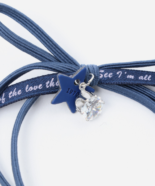 Fun & Daily（ファンアンドデイリー）の「F&D : スターメッセージヘアゴム（ヘアゴム・レディース・ワインレッド/ブラック/ベージュ/ネイビー/グレー/ピンク/ブルー/グリーン・FREE）」の9枚目の写真