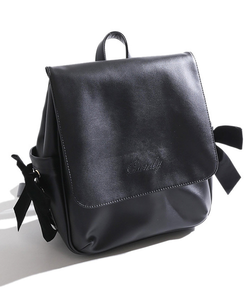 WEGO（ウィゴー）の「WEGO/サイドレースアップベロアリボンリュック（バックパック/リュック・レディース・ブラック/その他1/ライトピンク・FREE）」の4枚目の写真