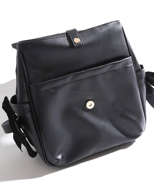WEGO（ウィゴー）の「WEGO/サイドレースアップベロアリボンリュック（バックパック/リュック・レディース・ブラック/その他1/ライトピンク・FREE）」の14枚目の写真