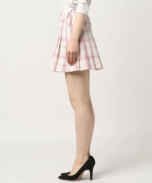 新品■定価　17,600円■送料無料■メルメモ■イチゴ柄スカートminiピンク Mardi Mercredi スカート VOLUME MINI SKIRT MICADO GINGHAM