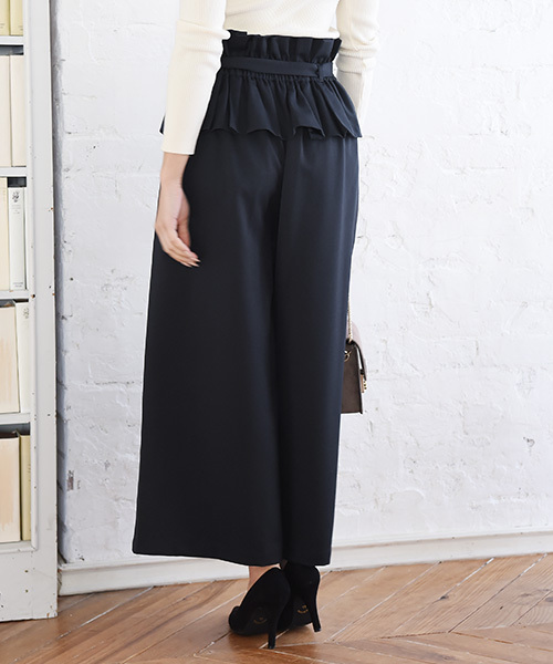 Luz Llena（ラズレナ）の「コルセットベルト付きワイドパンツ（その他パンツ・レディース・グレイッシュベージュ/ネイビー・MEDIUM）」の6枚目の写真