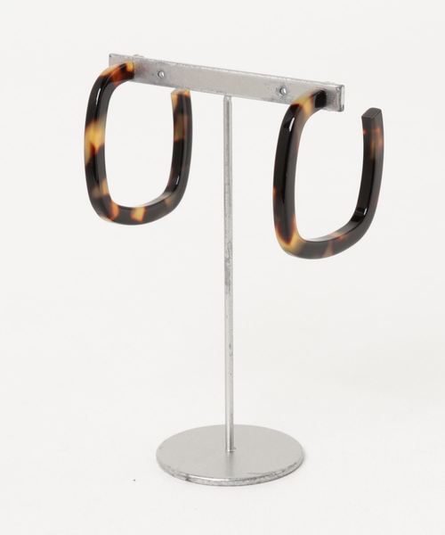 PAPILLONNER(パピヨネ)の「PAPILLONNER×ITALIA スクエアピアスM(ピアス(両耳用)・レディース・ブラウン/グレー・MEDIUM)」の1枚目の写真