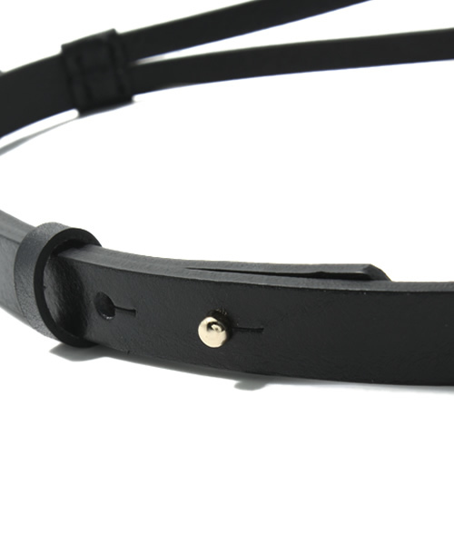 qualite（カリテ）の「金具使い細ﾍﾞﾙﾄ（ベルト・レディース・キャメル/ブラック・FREE）」の5枚目の写真