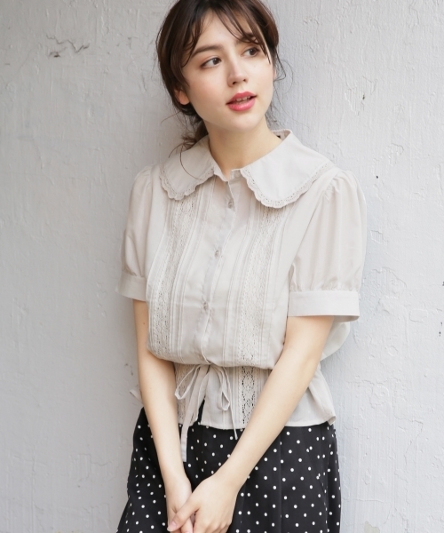 Heather（ヘザー）の「ビンテージエリブラウス 794445（シャツ/ブラウス・レディース・ホワイト/ブラック/グレー・ONESIZE）」の3枚目の写真