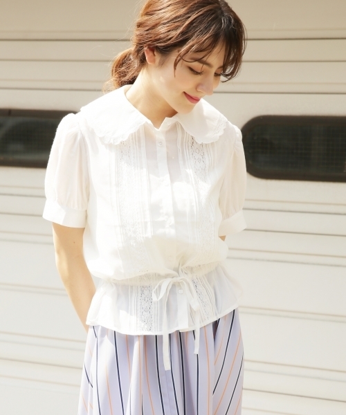 Heather（ヘザー）の「ビンテージエリブラウス 794445（シャツ/ブラウス・レディース・ホワイト/ブラック/グレー・ONESIZE）」の2枚目の写真