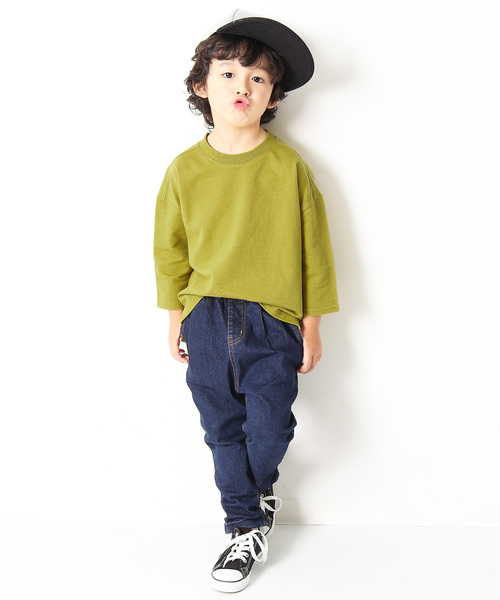 devirock（デビロック）の「スリット入りミニ裏毛7分袖Tシャツ カットソー（Tシャツ/カットソー・キッズ・ホワイト/ブラック/杢グレー/ブルー系その他/パープル系その他/キャメル/イエロー系その他/ピンク系その他/ラベンダー/ベージュ・110cm/100cm/120cm/130cm/140cm/150cm/160cm）」の17枚目の写真