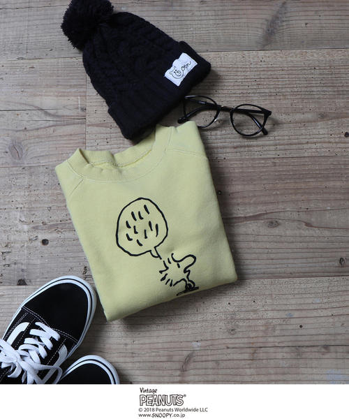 coen(コーエン)の「【coen キッズ / ジュニア】(SNOOPY/スヌーピー)フェイスプリントプルオーバー / スウェット /トレーナー(100~150cm)(スウェット・キッズ・イエロー/ライム/レッド・100/110/120/130/140/150)」の13枚目の写真