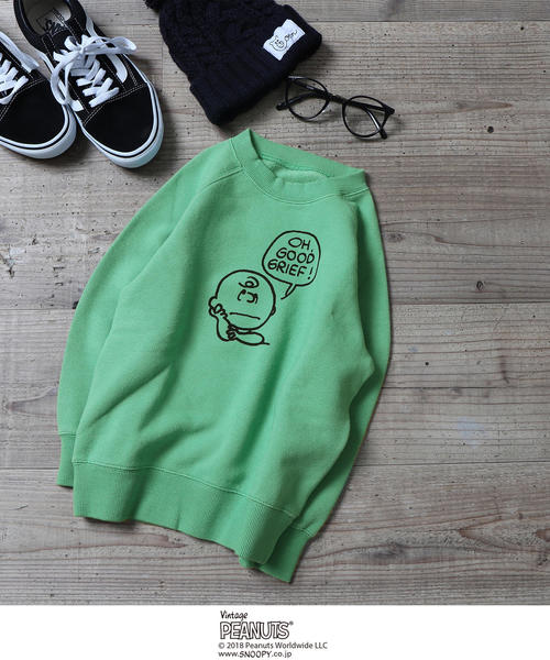 coen(コーエン)の「【coen キッズ / ジュニア】(SNOOPY/スヌーピー)フェイスプリントプルオーバー / スウェット /トレーナー(100~150cm)(スウェット・キッズ・イエロー/ライム/レッド・100/110/120/130/140/150)」の18枚目の写真