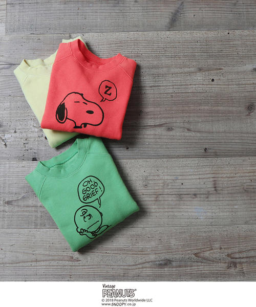 coen(コーエン)の「【coen キッズ / ジュニア】(SNOOPY/スヌーピー)フェイスプリントプルオーバー / スウェット /トレーナー(100~150cm)(スウェット・キッズ・イエロー/ライム/レッド・100/110/120/130/140/150)」の7枚目の写真