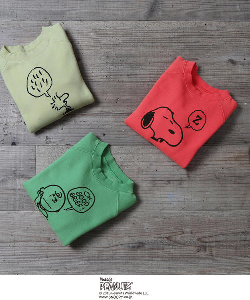 coen(コーエン)の「【coen キッズ / ジュニア】(SNOOPY/スヌーピー)フェイスプリントプルオーバー / スウェット /トレーナー(100~150cm)(スウェット・キッズ・イエロー/ライム/レッド・100/110/120/130/140/150)」の6枚目の写真