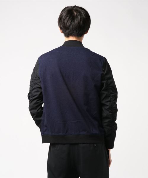 VENCEEXCHANGE(ヴァンスエクスチェンジ)の「カットデニム切り替えブルゾン(ブルゾン・メンズ・ネイビー・M/L)」の2枚目の写真