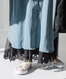 n'OrLABEL（ノアールレーベル）の「『カットソーver.贅沢レースロングペチワンピース』（ワンピース）」