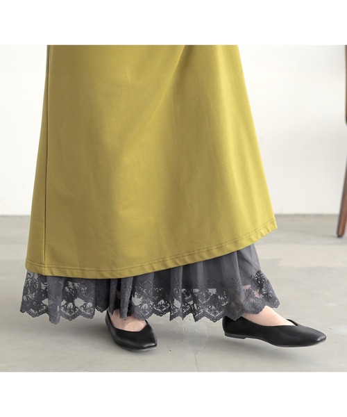 n'OrLABEL（ノアールレーベル）の「『贅沢レースロングペチワンピース』（ワンピース・レディース・ブラック/キナリ/モカ/グレー/オフホワイト/アイボリー/チャコール・1/2/LL～3L/M～Ｌ）」の16枚目の写真