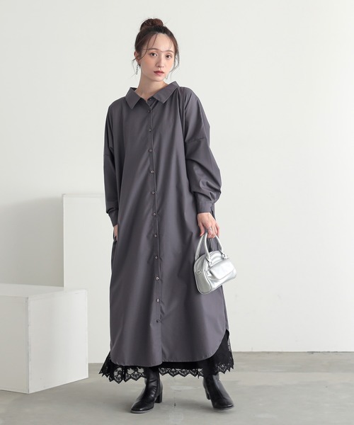 セール】『贅沢レースロングペチワンピース』（ワンピース）｜n