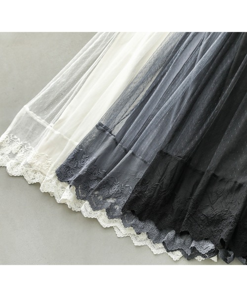 n'OrLABEL（ノアールレーベル）の「『贅沢レースロングペチワンピース』（ワンピース・レディース・ブラック/キナリ/モカ/グレー/オフホワイト/アイボリー/チャコール・1/2/LL～3L/M～Ｌ）」の12枚目の写真
