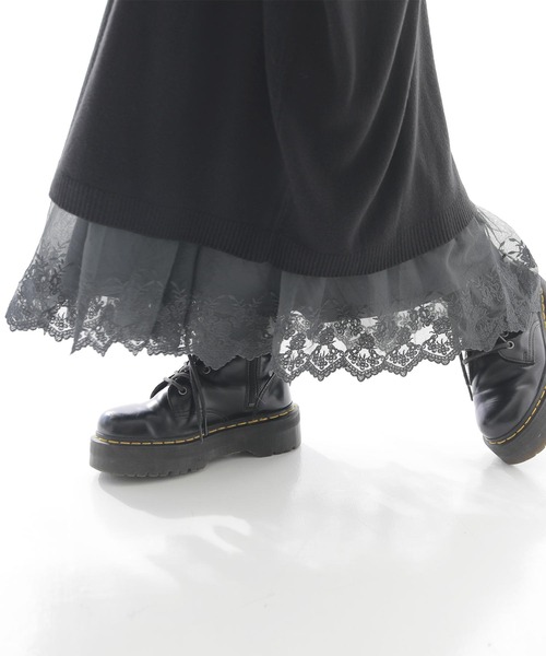 n'OrLABEL（ノアールレーベル）の「『贅沢レースロングペチワンピース』（ワンピース・レディース・ブラック/キナリ/モカ/グレー/オフホワイト/アイボリー/チャコール・1/2/LL～3L/M～Ｌ）」の22枚目の写真