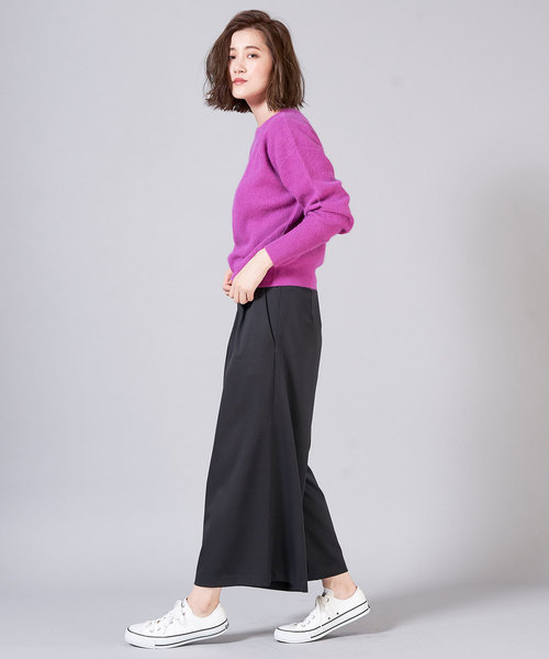 RIVE DROITE（リヴドロワ）の「FOX混片畦ボートネックニット（ニット/セーター・レディース・ベージュ/パープル/レッド/ブラック・FREE）」の9枚目の写真