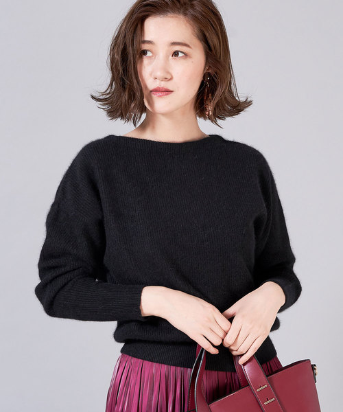 RIVE DROITE（リヴドロワ）の「FOX混片畦ボートネックニット（ニット/セーター・レディース・ベージュ/パープル/レッド/ブラック・FREE）」の17枚目の写真