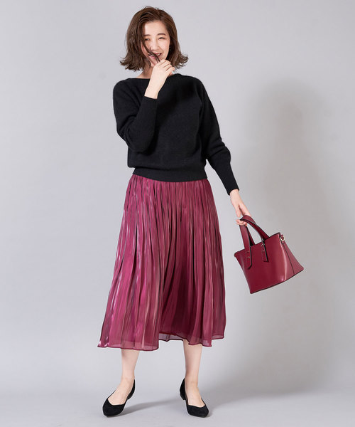 RIVE DROITE（リヴドロワ）の「FOX混片畦ボートネックニット（ニット/セーター・レディース・ベージュ/パープル/レッド/ブラック・FREE）」の20枚目の写真