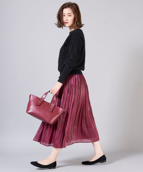 RIVE DROITE（リヴドロワ）の「FOX混片畦ボートネックニット（ニット/セーター・レディース・ベージュ/パープル/レッド/ブラック・FREE）」の22枚目の写真