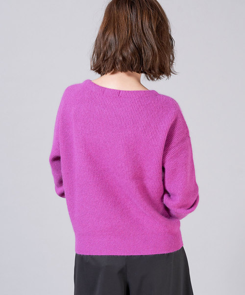 RIVE DROITE（リヴドロワ）の「FOX混片畦ボートネックニット（ニット/セーター・レディース・ベージュ/パープル/レッド/ブラック・FREE）」の15枚目の写真