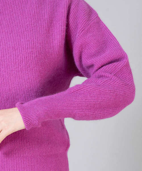 RIVE DROITE（リヴドロワ）の「FOX混片畦ボートネックニット（ニット/セーター・レディース・ベージュ/パープル/レッド/ブラック・FREE）」の13枚目の写真