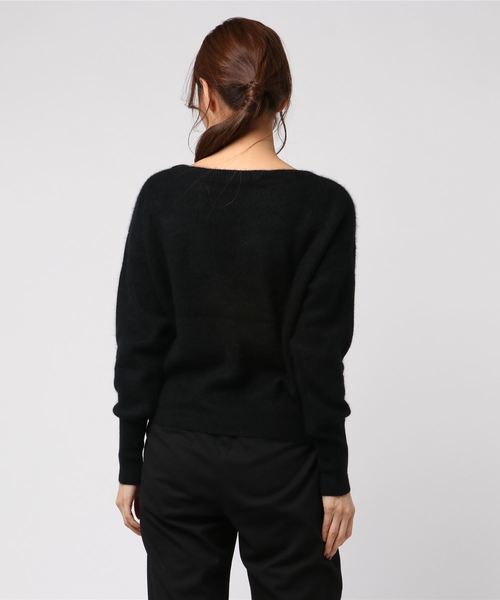 RIVE DROITE（リヴドロワ）の「FOX混片畦ボートネックニット（ニット/セーター・レディース・ベージュ/パープル/レッド/ブラック・FREE）」の5枚目の写真