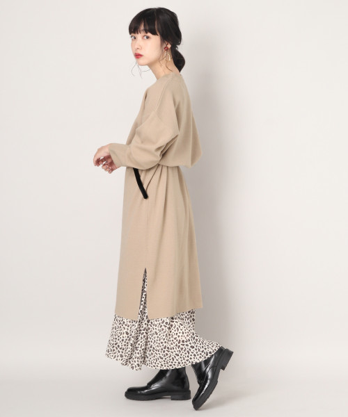 LOWRYS FARM（ローリーズファーム）の「１２Ｇミラノリブワンピ　820929（ワンピース・レディース・グリーン/ブラック/ベージュ/ブラウン・FREE）」の5枚目の写真