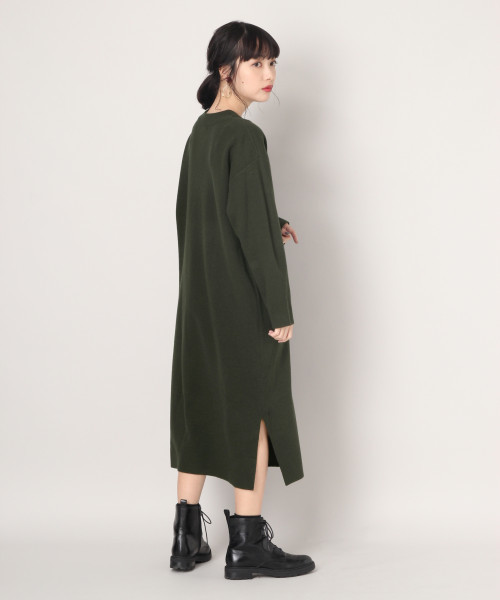 LOWRYS FARM（ローリーズファーム）の「１２Ｇミラノリブワンピ　820929（ワンピース・レディース・グリーン/ブラック/ベージュ/ブラウン・FREE）」の6枚目の写真
