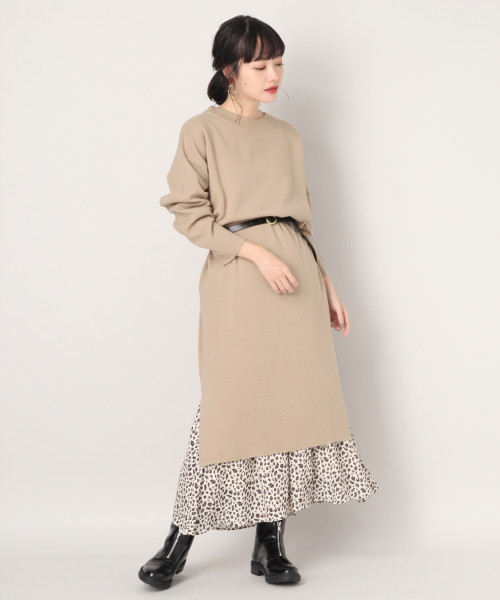 LOWRYS FARM（ローリーズファーム）の「１２Ｇミラノリブワンピ　820929（ワンピース・レディース・グリーン/ブラック/ベージュ/ブラウン・FREE）」の17枚目の写真