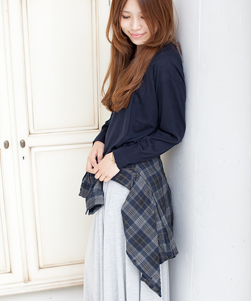 NANO universe（ナノユニバース）の「BARK TANNAGE/スタンダードワイヤーネルシャツ   L/S（シャツ/ブラウス・レディース・レッド/パープル/ネイビー/グレー/ブラウン・36/38）」の3枚目の写真