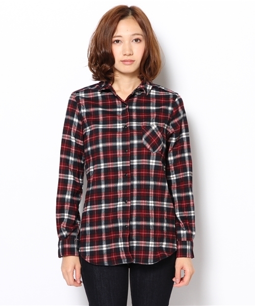 NANO universe（ナノユニバース）の「BARK TANNAGE/スタンダードワイヤーネルシャツ   L/S（シャツ/ブラウス・レディース・レッド/パープル/ネイビー/グレー/ブラウン・36/38）」の15枚目の写真