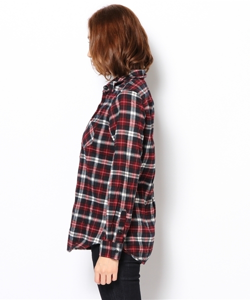 NANO universe（ナノユニバース）の「BARK TANNAGE/スタンダードワイヤーネルシャツ   L/S（シャツ/ブラウス・レディース・レッド/パープル/ネイビー/グレー/ブラウン・36/38）」の16枚目の写真