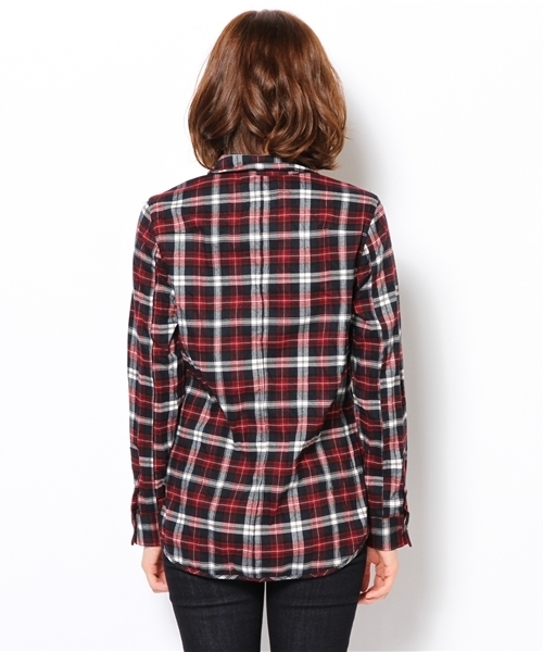 NANO universe（ナノユニバース）の「BARK TANNAGE/スタンダードワイヤーネルシャツ   L/S（シャツ/ブラウス・レディース・レッド/パープル/ネイビー/グレー/ブラウン・36/38）」の17枚目の写真