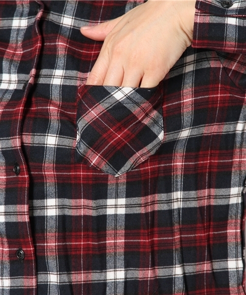 NANO universe（ナノユニバース）の「BARK TANNAGE/スタンダードワイヤーネルシャツ   L/S（シャツ/ブラウス・レディース・レッド/パープル/ネイビー/グレー/ブラウン・36/38）」の20枚目の写真