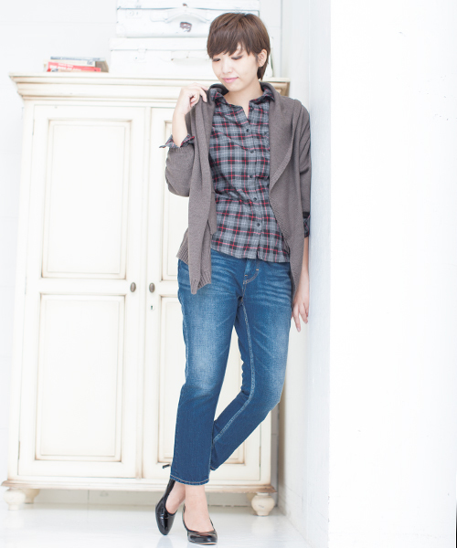 NANO universe（ナノユニバース）の「BARK TANNAGE/スタンダードワイヤーネルシャツ   L/S（シャツ/ブラウス・レディース・レッド/パープル/ネイビー/グレー/ブラウン・36/38）」の11枚目の写真