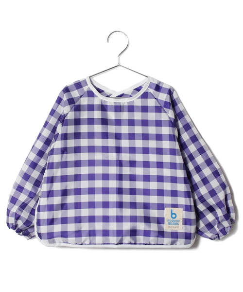 こども ビームス（コドモビームス）の「こども ビームス/ ギンガム エプロン (80～95cm)（マグ/哺乳瓶/お食事グッズ・キッズ・ピンク/イエロー/ブルー/パープル・ONE SIZE）」の2枚目の写真