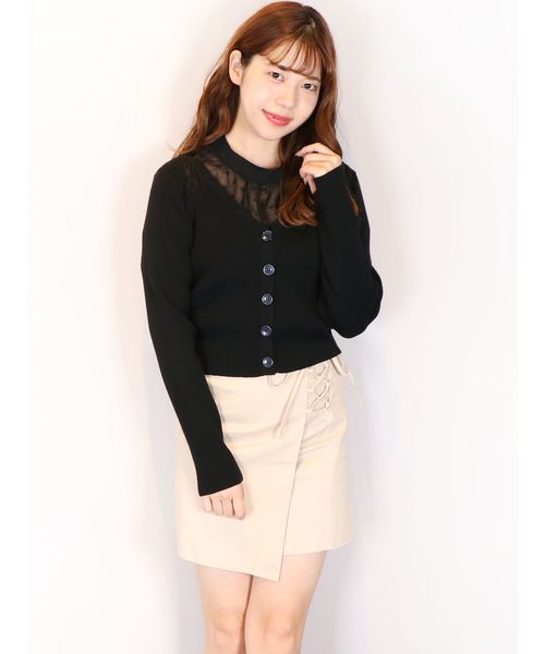 dazzlin（ダズリン）の「Vネックマルチボタンカーデ（カーディガン/ボレロ・レディース・ブラック/オフホワイト/レッド・FREE）」の10枚目の写真