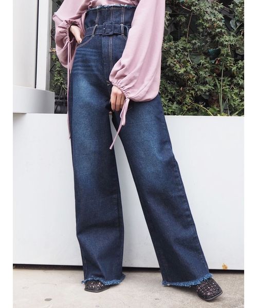 EMODA ダークブルー ハイウエストジーンズ EMODA ダークブルー ハイウエストスキニージーンズ - メルカリ