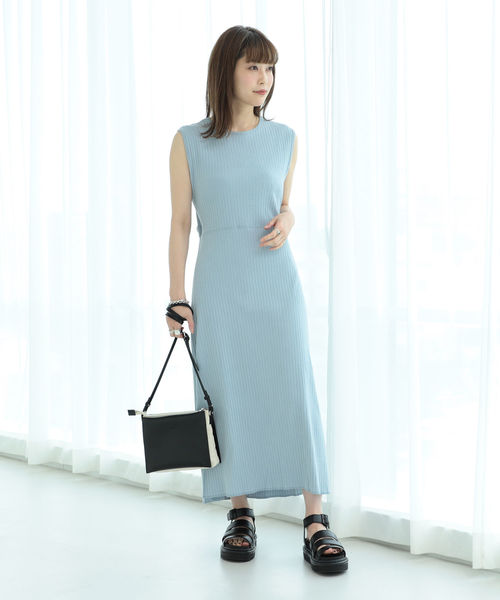 Ray BEAMS（レイビームス）の「Ray BEAMS / リブ バック オープン ワンピース（ワンピース・レディース・ブラック/サックスブルー/ワイン・ONE SIZE）」の8枚目の写真