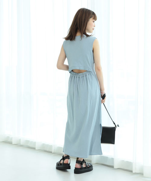 Ray BEAMS（レイビームス）の「Ray BEAMS / リブ バック オープン ワンピース（ワンピース・レディース・ブラック/サックスブルー/ワイン・ONE SIZE）」の9枚目の写真