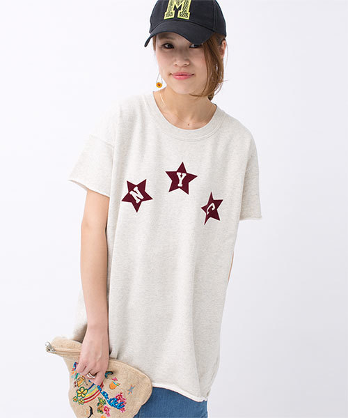 NANO universe（ナノユニバース）の「Champion/S/S CREWNECK SWEATSHIRT（Tシャツ/カットソー・レディース・オートミール/ネイビー/グレー・MEDIUM）」の3枚目の写真