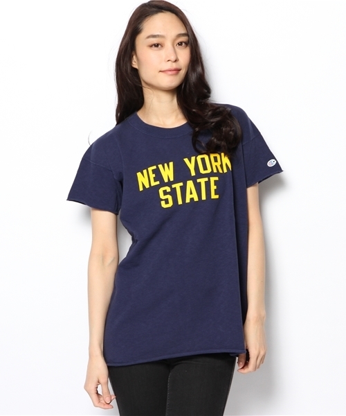 NANO universe（ナノユニバース）の「Champion/S/S CREWNECK SWEATSHIRT（Tシャツ/カットソー・レディース・オートミール/ネイビー/グレー・MEDIUM）」の14枚目の写真