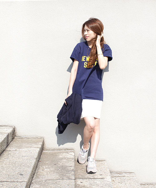 NANO universe（ナノユニバース）の「Champion/S/S CREWNECK SWEATSHIRT（Tシャツ/カットソー・レディース・オートミール/ネイビー/グレー・MEDIUM）」の15枚目の写真