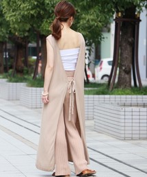 【HERCLOSET】前後2wayジレニットエプロンワンピース