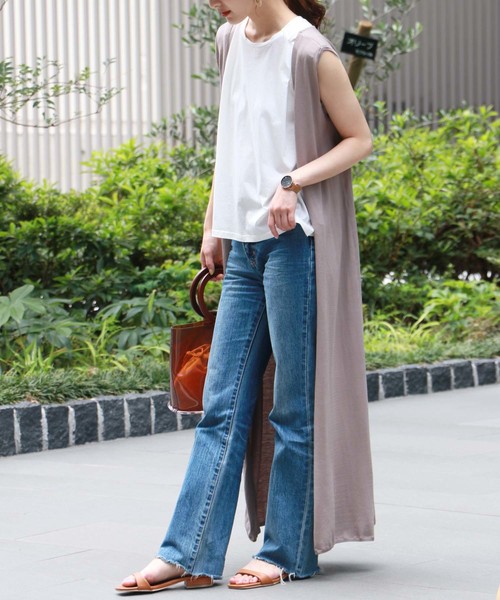 HER CLOSET(ハークローゼット)の「【HERCLOSET】前後2wayジレニットエプロンワンピース(ワンピース・レディース・ブラック/ベージュ/ブラウン/オフホワイト/グレイッシュベージュ・M)」の19枚目の写真