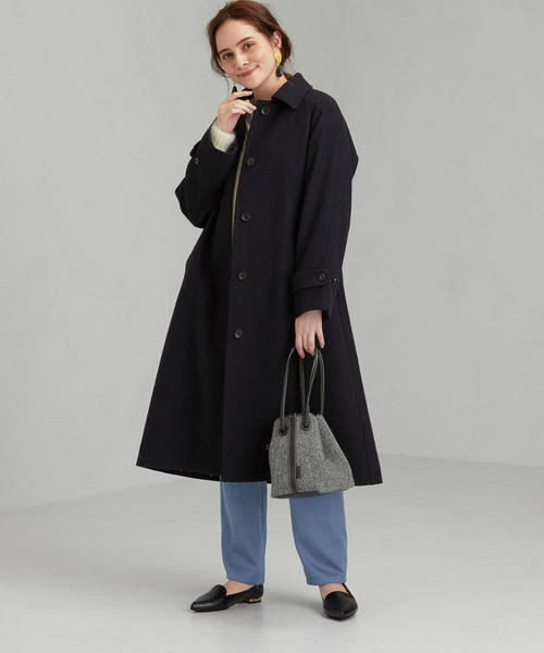 green label relaxing(グリーンレーベルリラクシング)の「◆SC バルマカン ロング コート ※(ステンカラーコート・レディース・ネイビー/その他1/モカ・36/46/40/34/44/42/38)」の21枚目の写真