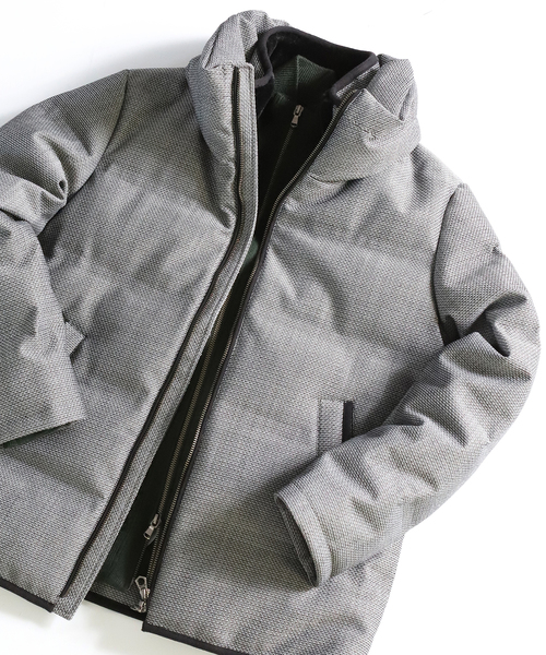 MEN'S BIGI(メンズビギ)の「【俳優 大谷亮平さん着用】ボリュームネック ダウンジャケット/ウールワッフル(ダウンジャケット/コート)」|ブラック系その他